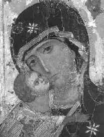 Владимирская икона Божией Матери. ГТГ. Фрагмент