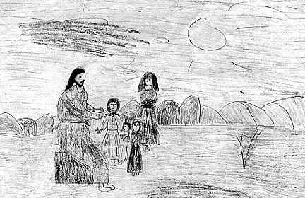 Благословение детей. Рисунок Лизы Ланбинг, 10 лет
